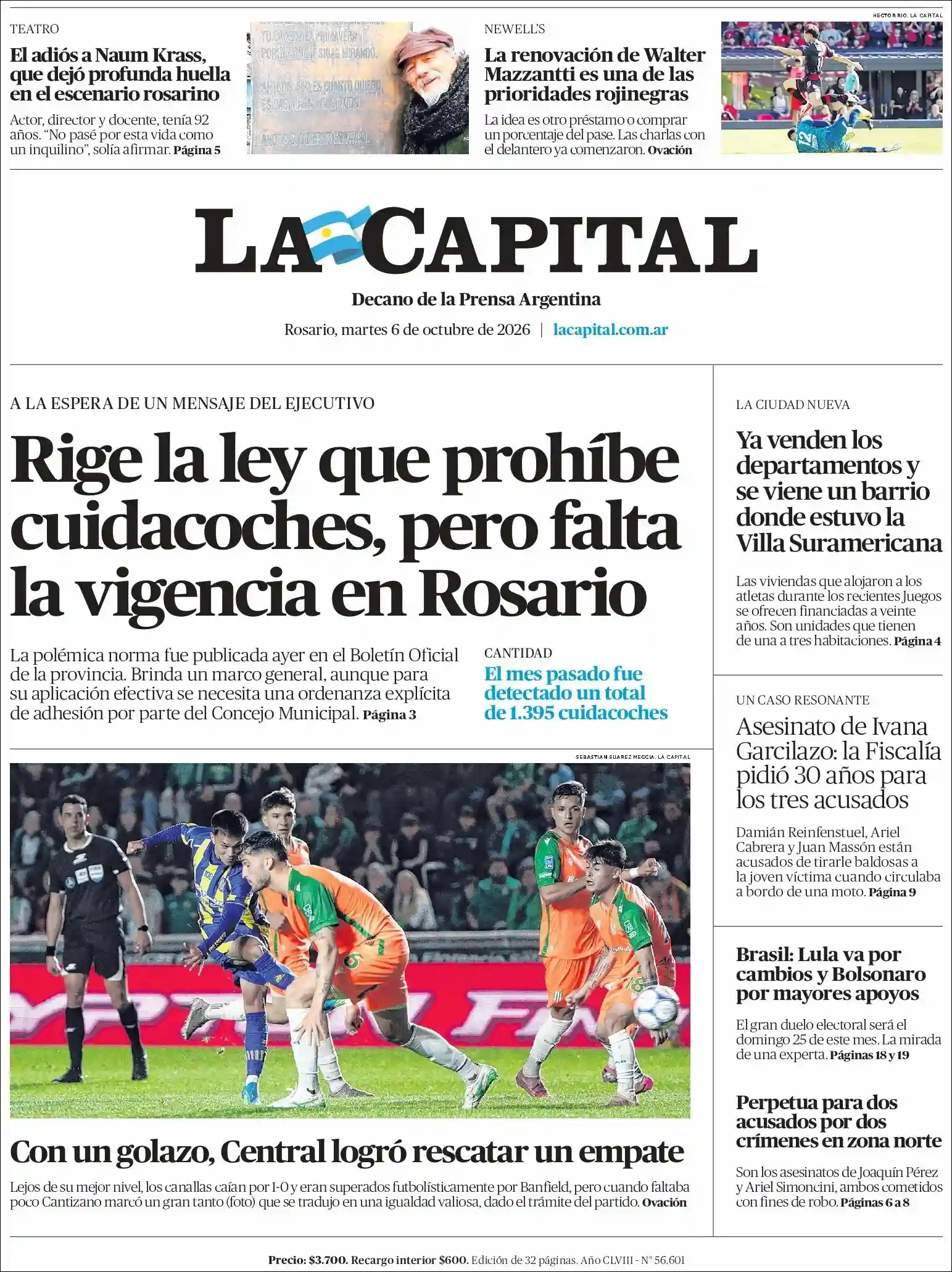 Estudios Max | EL MOLLENSE - Tapa del diario La Capital Rosario
