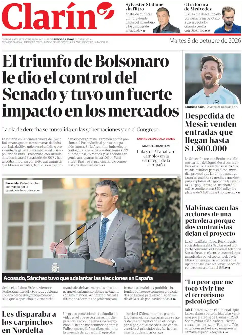 Estudios Max | EL MOLLENSE - Tapa del diario Clarin